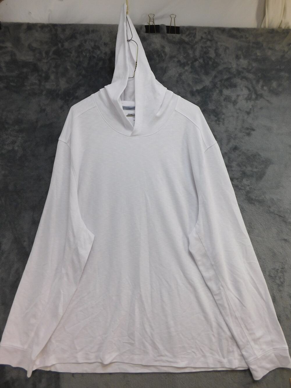Johnston & Murphy Men's XXXL White Modal Blend Lightweight Hooded Tee